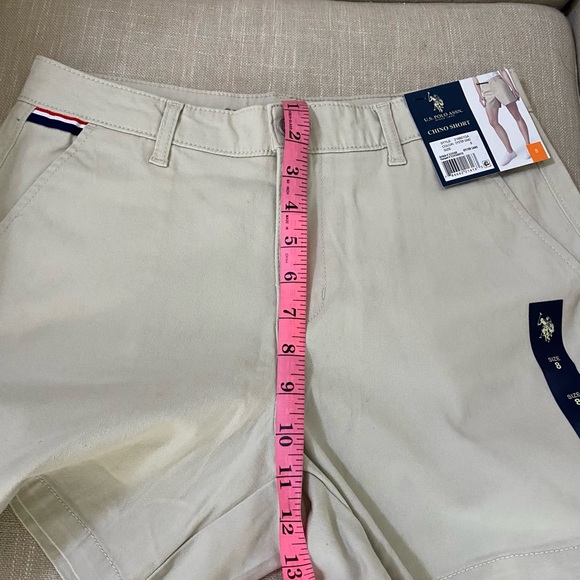 U.S.POLO ASSN WOMEN’S OYSTER SAND CHINO SHORT SIZE: 8 - Picture 12 of 12